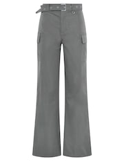 Long Tall Sally Grey Belted Wide Leg Trousers - Image 5 of 5