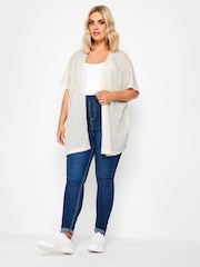 Yours Curve White Crochet Cardigan - Image 2 of 5
