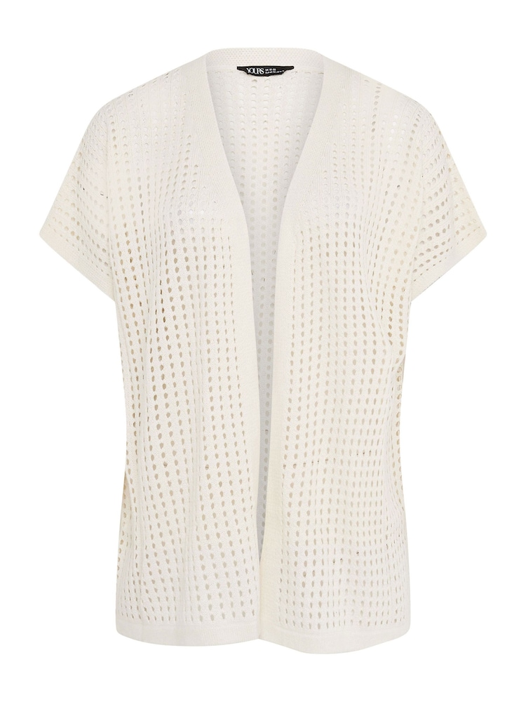 Yours Curve White Crochet Cardigan - Image 5 of 5