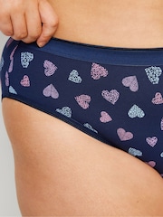 Yours Curve Blue High Leg Briefs 5 Pack With Stretch - Image 4 of 10