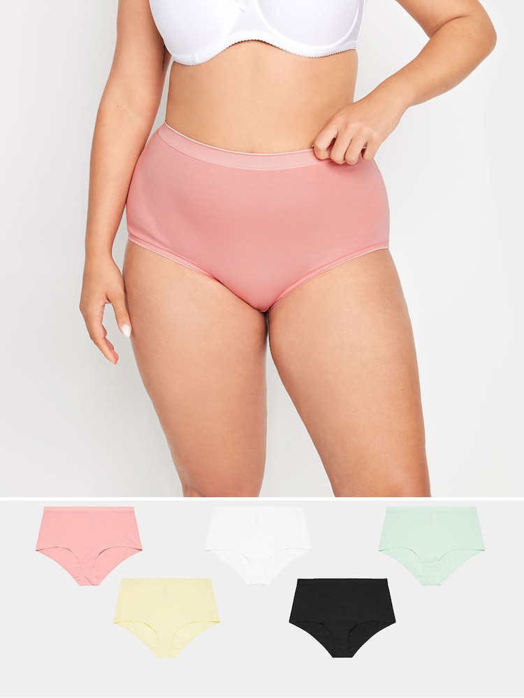 Yours Curve Pink 5 Pack Paisley Full Briefs - Image 1 of 4 Yours Curve Pink 5 Pack Paisley Full Briefs - Image 1 of 4