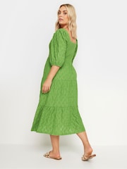 Yours Curve Green Anglaise Shirred Button Front Dress - Image 2 of 5