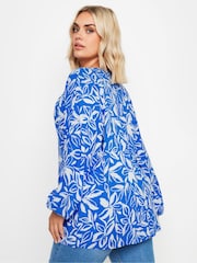 Yours Curve Blue Floral Balloon Sleeve Blouse - Image 3 of 5