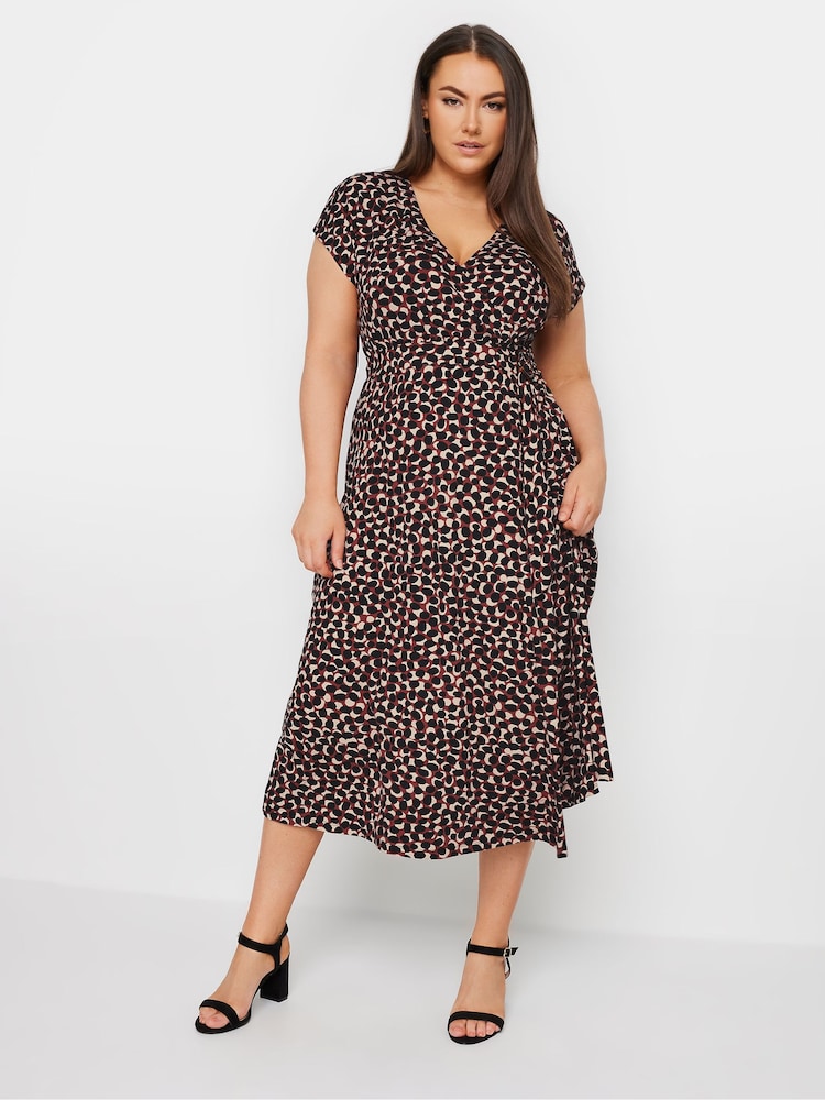 Yours Curve Leopard Print Spot Print Wrap Dress - Bild 1 von 5 Yours Curve Leopard Print Spot Print Wrap Dress - Bild 1 von 5