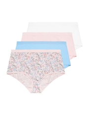 Yours Curve Pink Light 5 Pack & Yellow Pastel Full Briefs - Image 3 of 7