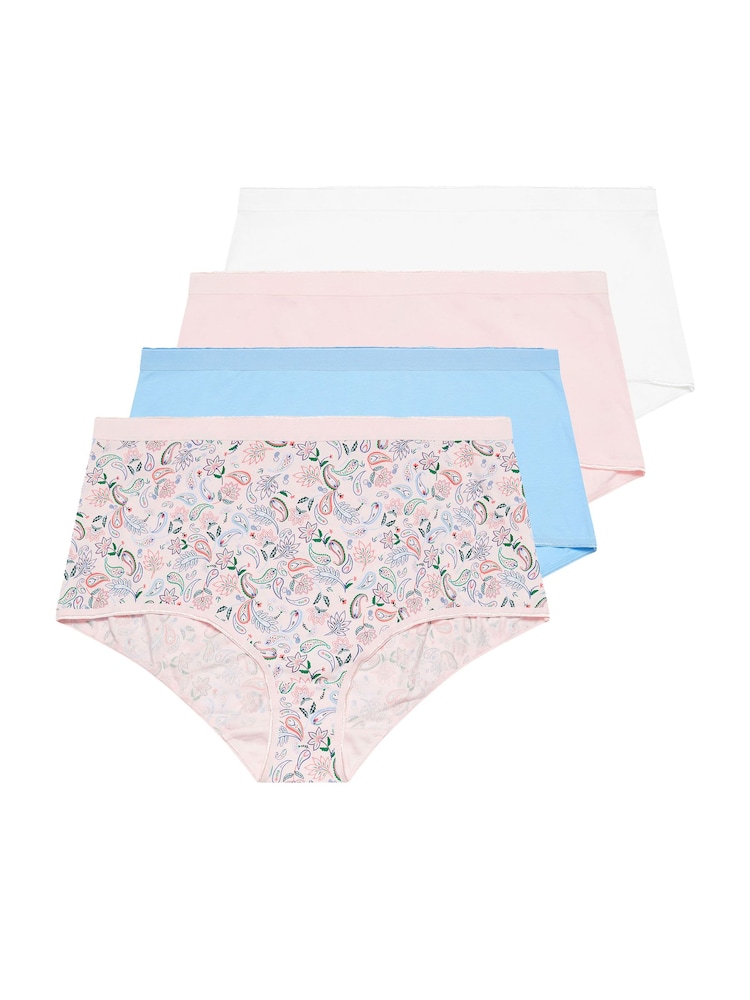 Yours Curve Pink Light 5 Pack & Yellow Pastel Full Briefs - Image 3 of 7