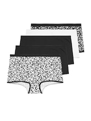 Yours Curve Black 5 Pack Animal Shorts - Image 7 of 7