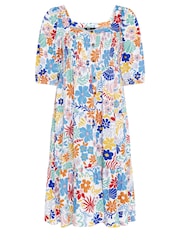 Yours Curve White Abstract Button Front Printed Maxi Dress - Image 5 of 5