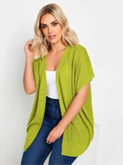 Yours Curve Green Chartreuse Short Sleeve Cardigan - Image 1 of 5