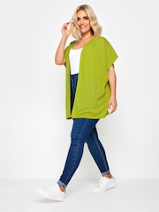 Yours Curve Green Chartreuse Short Sleeve Cardigan - Image 2 of 5