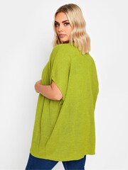 Yours Curve Green Chartreuse Short Sleeve Cardigan - Image 3 of 5