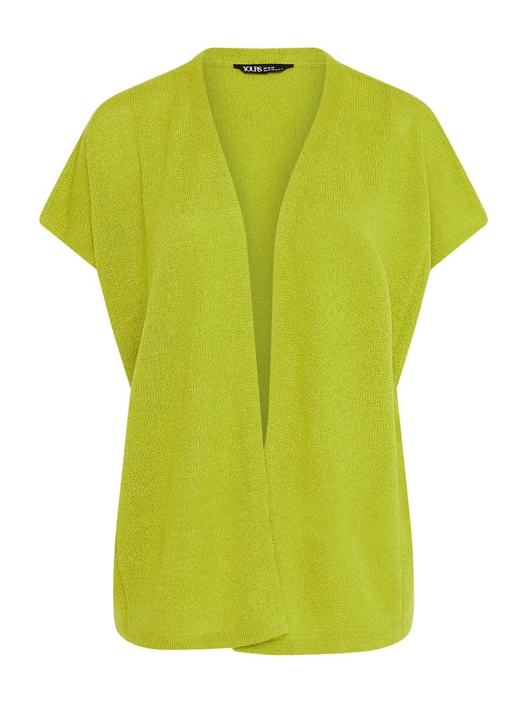 Yours Curve Green Chartreuse Short Sleeve Cardigan - Image 5 of 5