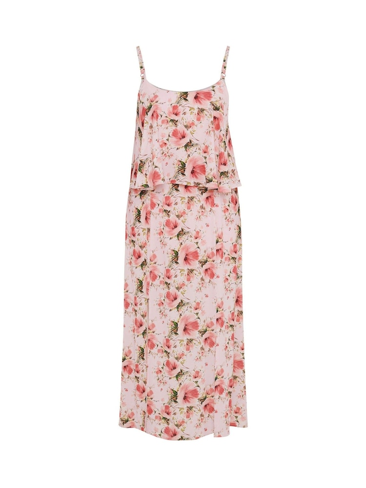 Yours Curve Pink Floral Overlay Maxi Dress - Image 5 of 5