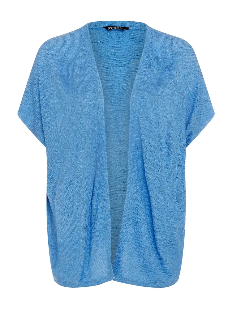 modra - Yours Curve Vezena jopica Edge To Edge Boxy Cardigan - Slika 5 iz 5