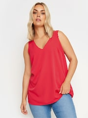 Yours Curve Red Scallop Edge Cami - Image 1 of 5