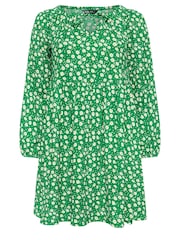 Yours Curve Green Ditsy Textured Midi Dress - Image 5 of 5