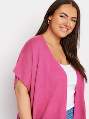 rožnata - Yours Curve Vezena jopica Edge To Edge Boxy Cardigan - Slika 4 iz 5