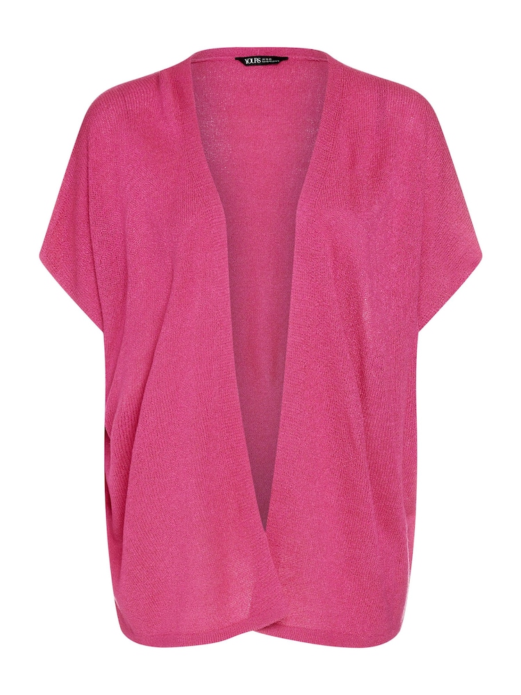 rožnata - Yours Curve Vezena jopica Edge To Edge Boxy Cardigan - Slika 5 iz 5