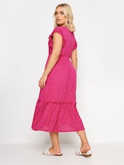 Yours Curve Pink Broderie Anglaise Dress - Image 3 of 5