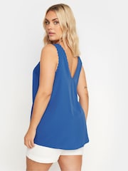 Yours Curve Blue Scallop Edge Cami - Image 4 of 5