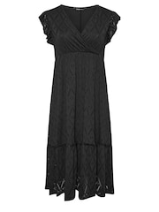 Yours Curve Black Broderie Anglaise Dress - Image 5 of 5