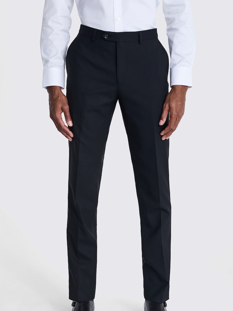 MOSS Black Tailored Fit Half Lined Trousers - Image 1 of 3