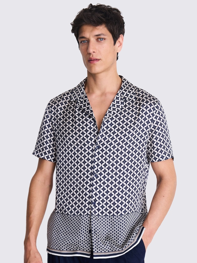 MOSS Blue Geo Print Shirt - Image 1 of 5