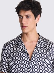 MOSS Blue Geo Print Shirt - Image 4 of 5