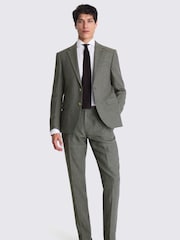 MOSS Green Slim Fit Puppytooth Linen Jacket - Image 2 of 6
