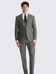 MOSS Green Slim Fit Puppytooth Linen Jacket - Image 4 of 6