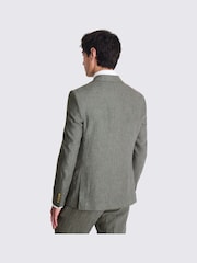 MOSS Green Slim Fit Puppytooth Linen Jacket - Image 6 of 6