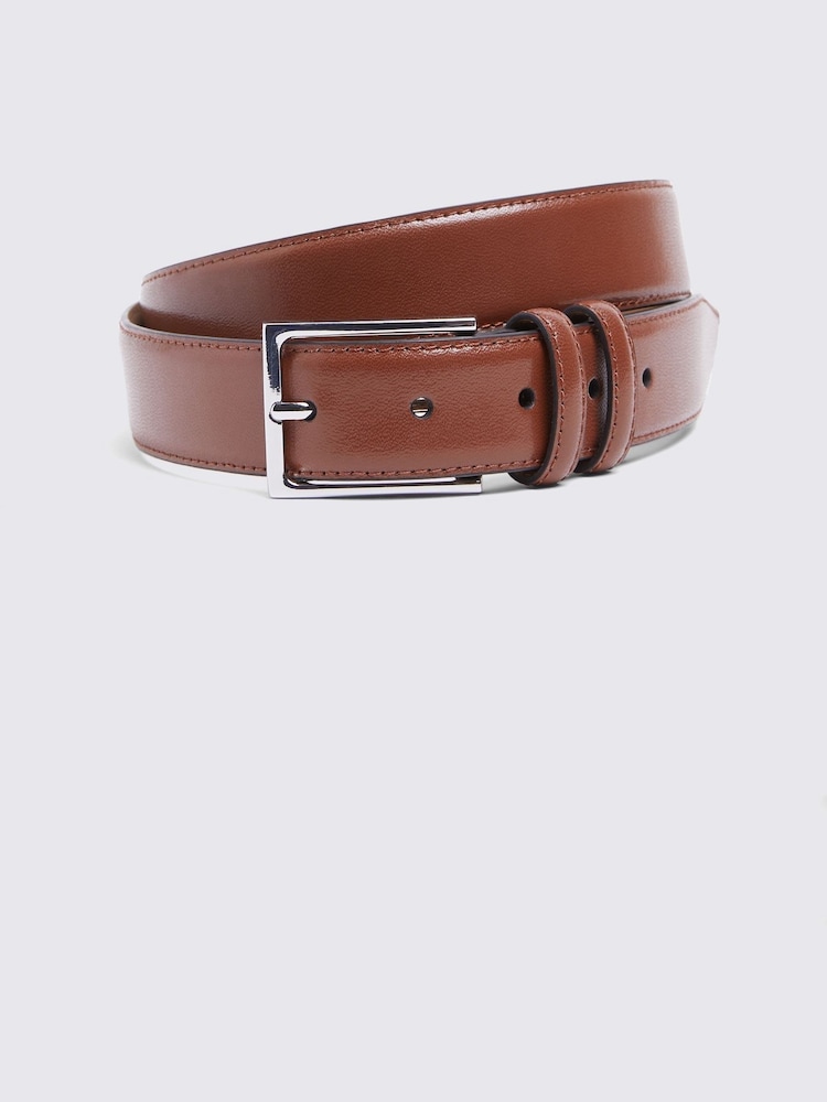 MOSS Tan Brown Classic Leather Belt - Image 1 of 2 MOSS Tan Brown Classic Leather Belt - Image 1 of 2