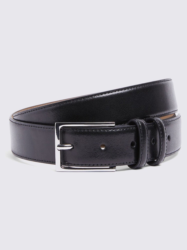 MOSS Black Classic Leather Belt - Image 1 of 2