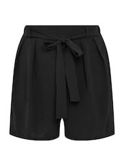 Yours Curve Black Hammered Satin Belted Shorts - Image 5 of 5