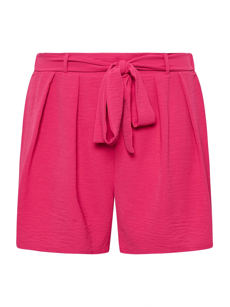 Yours Curve Pink Belted Textured Satin Shorts - Image 5 of 5 Yours Curve Pink Belted Textured Satin Shorts - Image 5 of 5