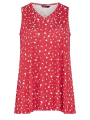 Rot - Yours Curve Floral Print Broderie Anglaise Vest Top - Bild 5 von 5