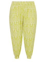 Yours Curve Natural Textured Cropped Harem Trousers - Image 5 of 5