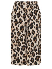 Yours Curve Brown Textured Leopard Print Midaxi Culottes - Image 5 of 5