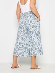 Yours Curve White Vintage Floral Textu Culottes - Image 2 of 5