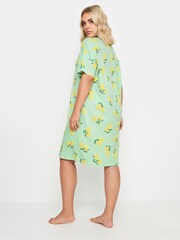 Yours Curve Green Lemon Print Sleep 100% Cotton T-Shirt Nightdress - Image 2 of 5
