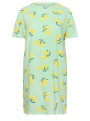 Yours Curve Green Lemon Print Sleep 100% Cotton T-Shirt Nightdress - Image 5 of 5