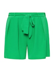 Yours Curve Green Belted Textured Satin Shorts - Image 5 of 5