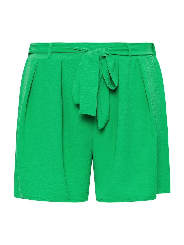 Yours Curve Green Belted Textured Satin Shorts - Image 5 of 5