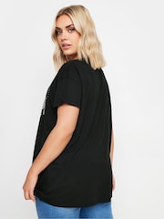 Schwarz - Yours Curve Stud Leopard Print T-Shirt - Bild 3 von 5