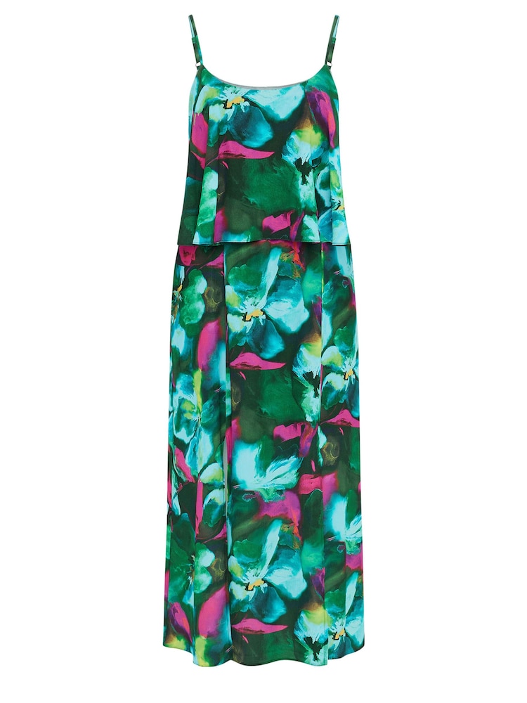 Yours Curve Green London Floral Overlay Maxi Dress - Image 5 of 5