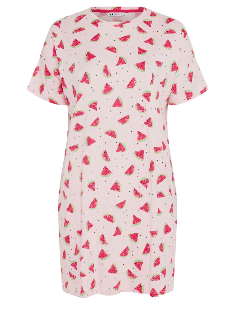 Yours Curve Pink Watermelon 100% Cotton Nightwear - Image 5 of 5