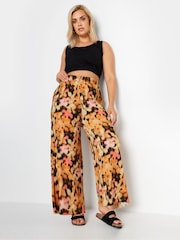 Yours Curve Brown Textured Wide Leg Trousers - Image 2 of 5