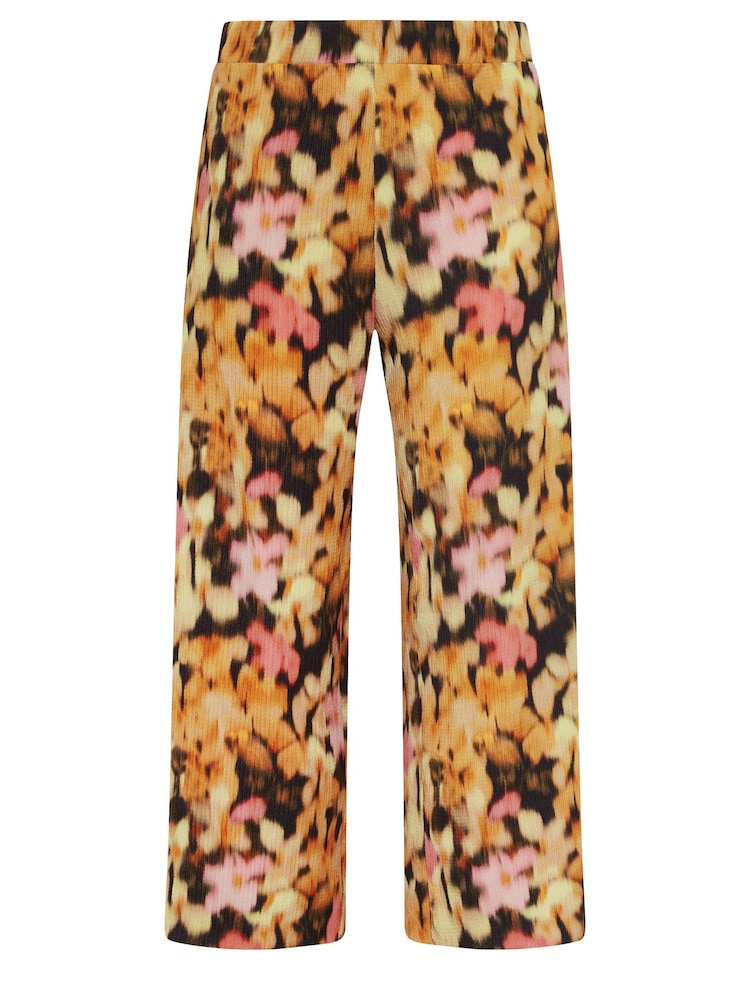 Yours Curve Brown Textured Wide Leg Trousers - Image 5 of 5
