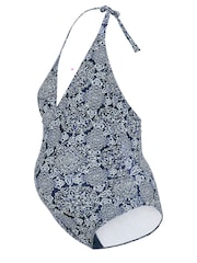 Yours Curve Blue Maternity Paisley Halter Neck Swimsuit - Image 6 of 6