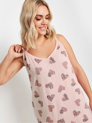 Yours Curve Pink Animal Heart 100% Cotton Chemise - Image 4 of 5